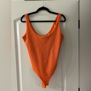 H&M Orange Textured Bodysuit